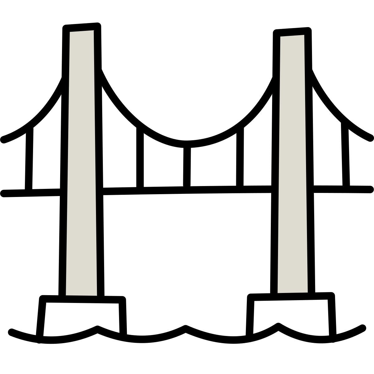 icono puente 25 de abril claude hand drawn estilo