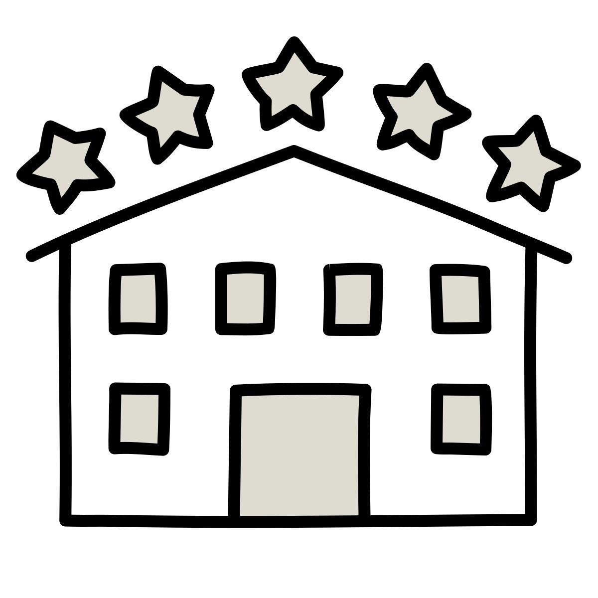 icona hotel a 5 stelle claude hand drawn stile