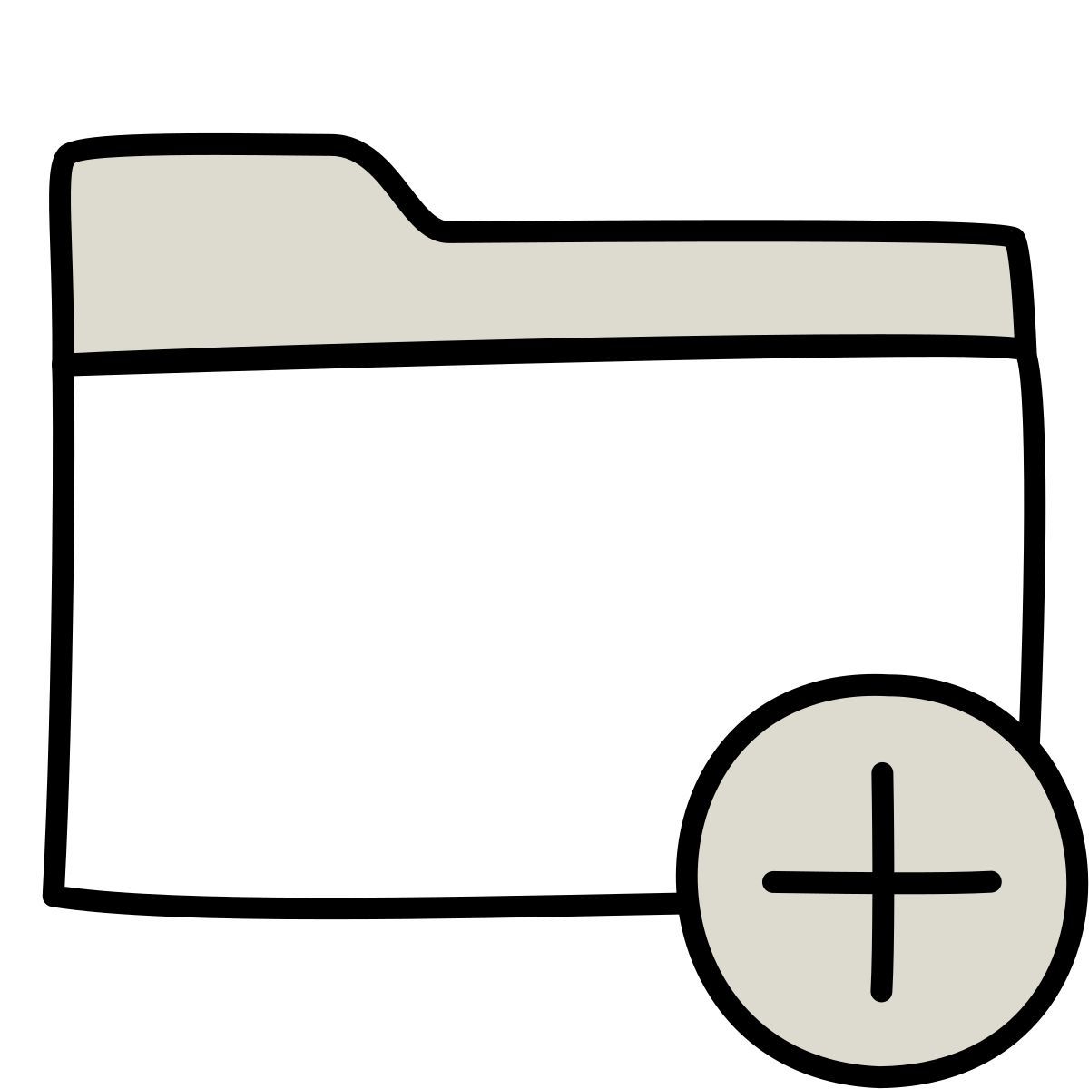 claude hand drawn style adicionar pasta icon