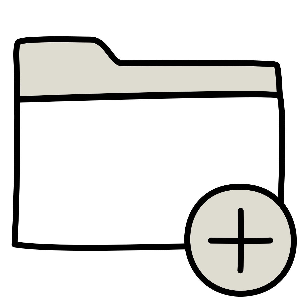 claude hand drawn style adicionar pasta icon