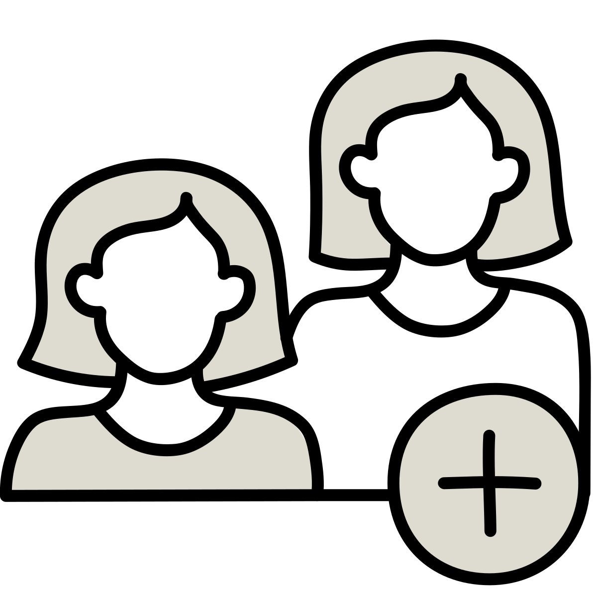 icono agregar usuario grupo mujer mujer claude hand drawn estilo