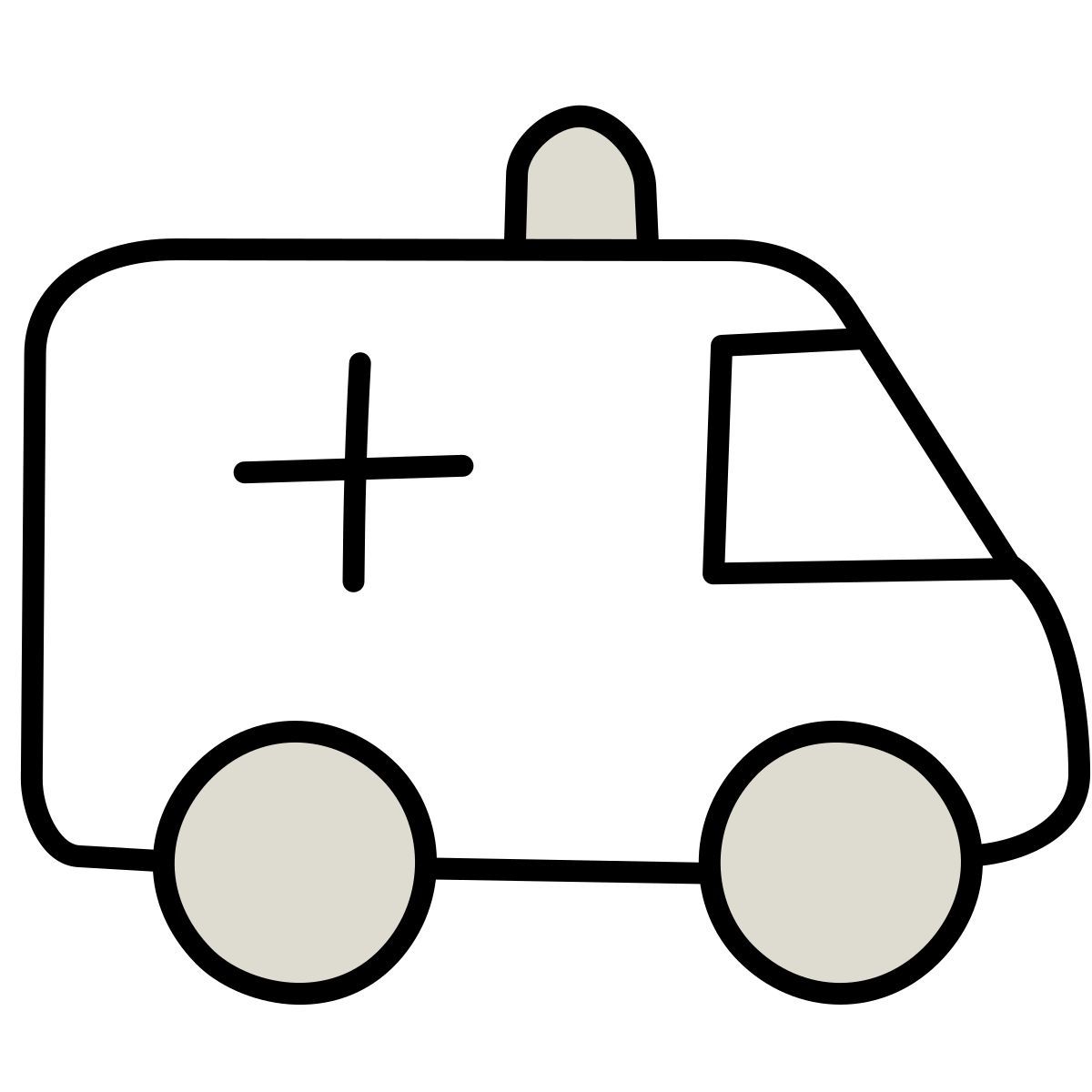 icon ambulance claude hand drawn estilo