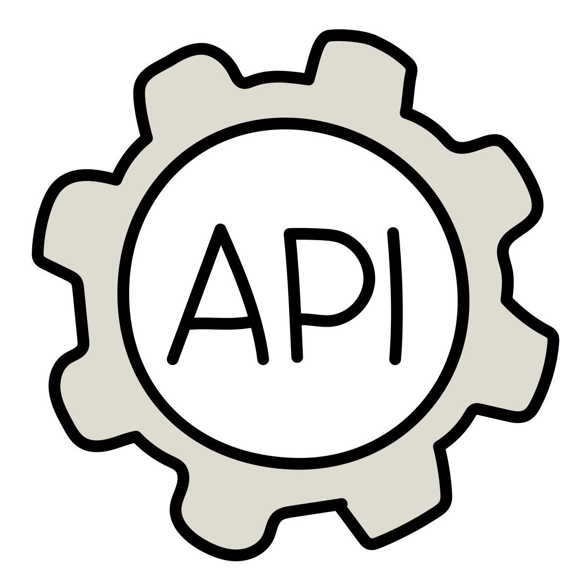 claude hand drawn style configurações de api icon
