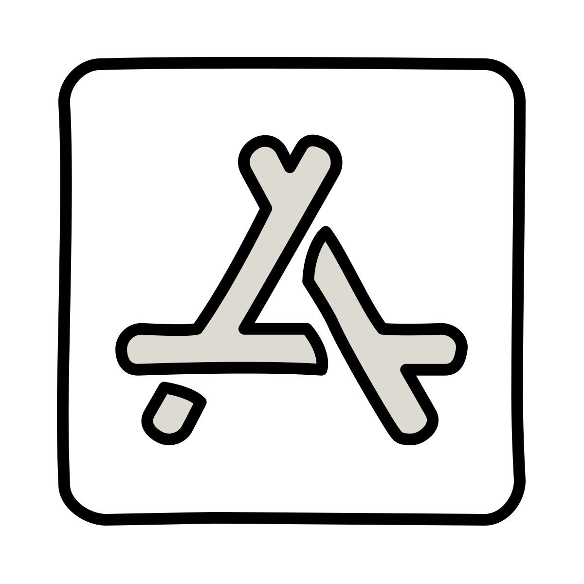 claude hand drawn style apple app store icon