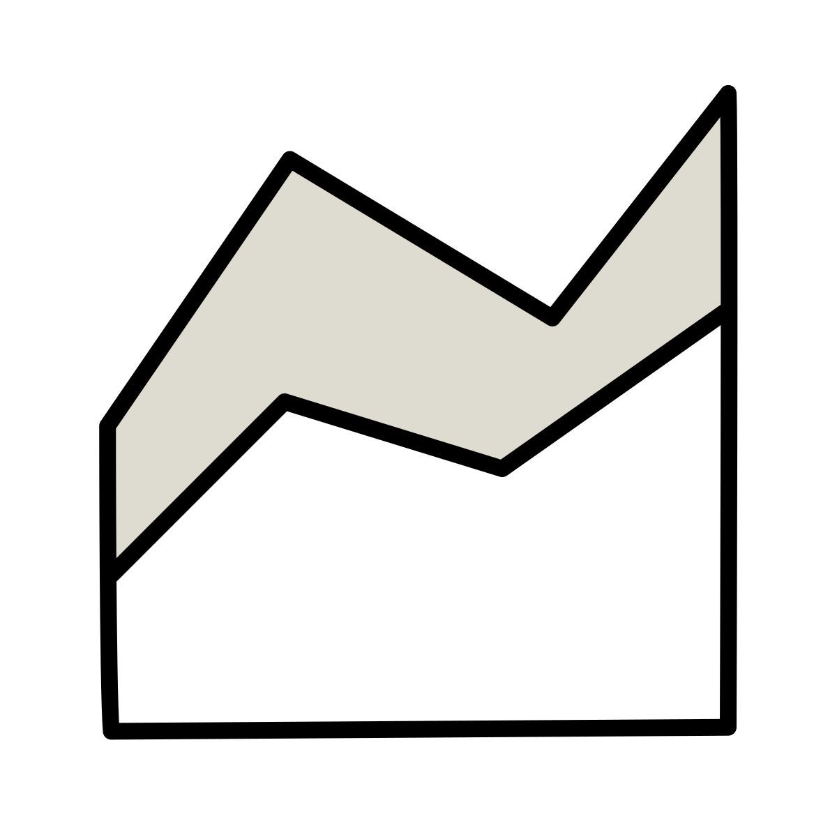 claude hand drawn style flächendiagramm icon