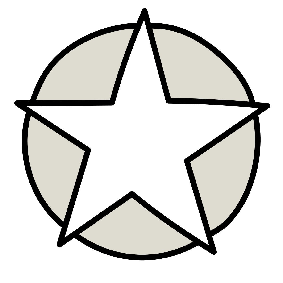 claude hand drawn style army star icon