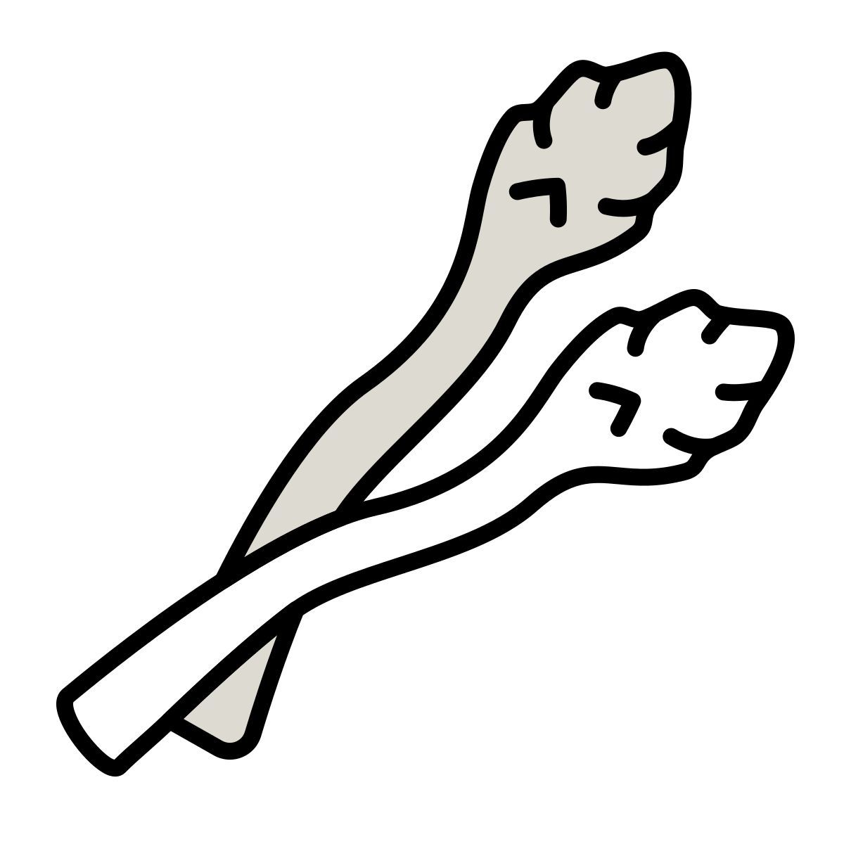 icon espárragos claude hand drawn estilo