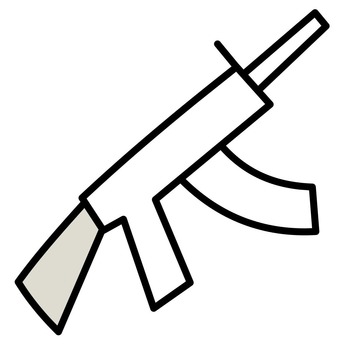 icona assault rifle claude hand drawn stile