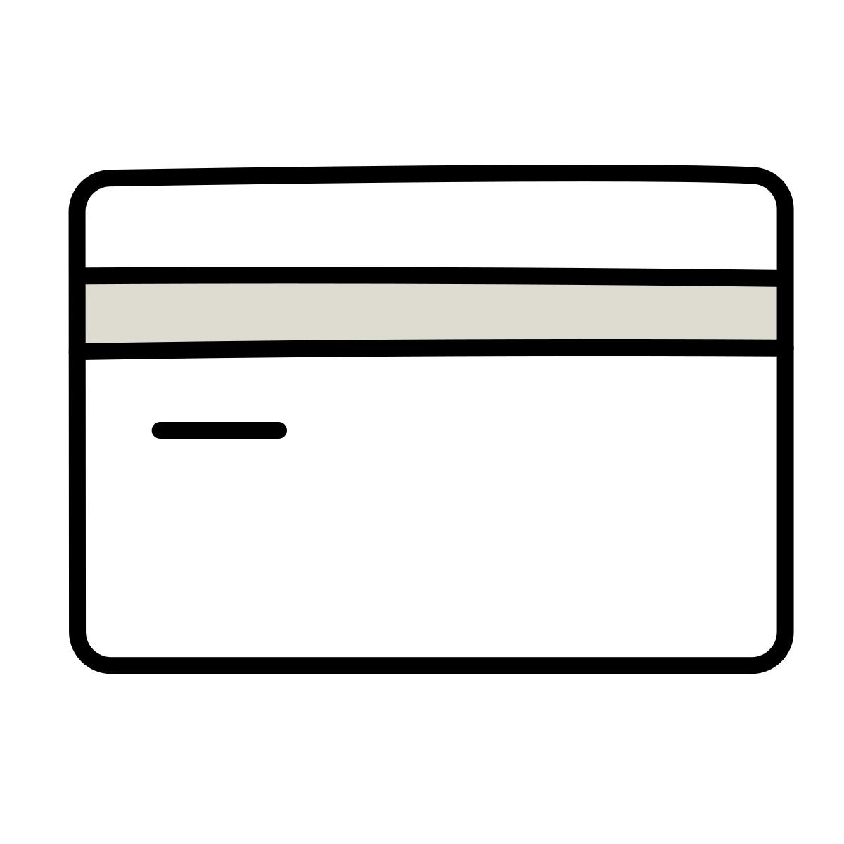 claude hand drawn style parte trasera de tarjeta bancaria icon