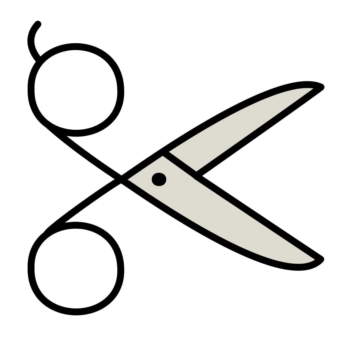 claude hand drawn style barber scissors icon