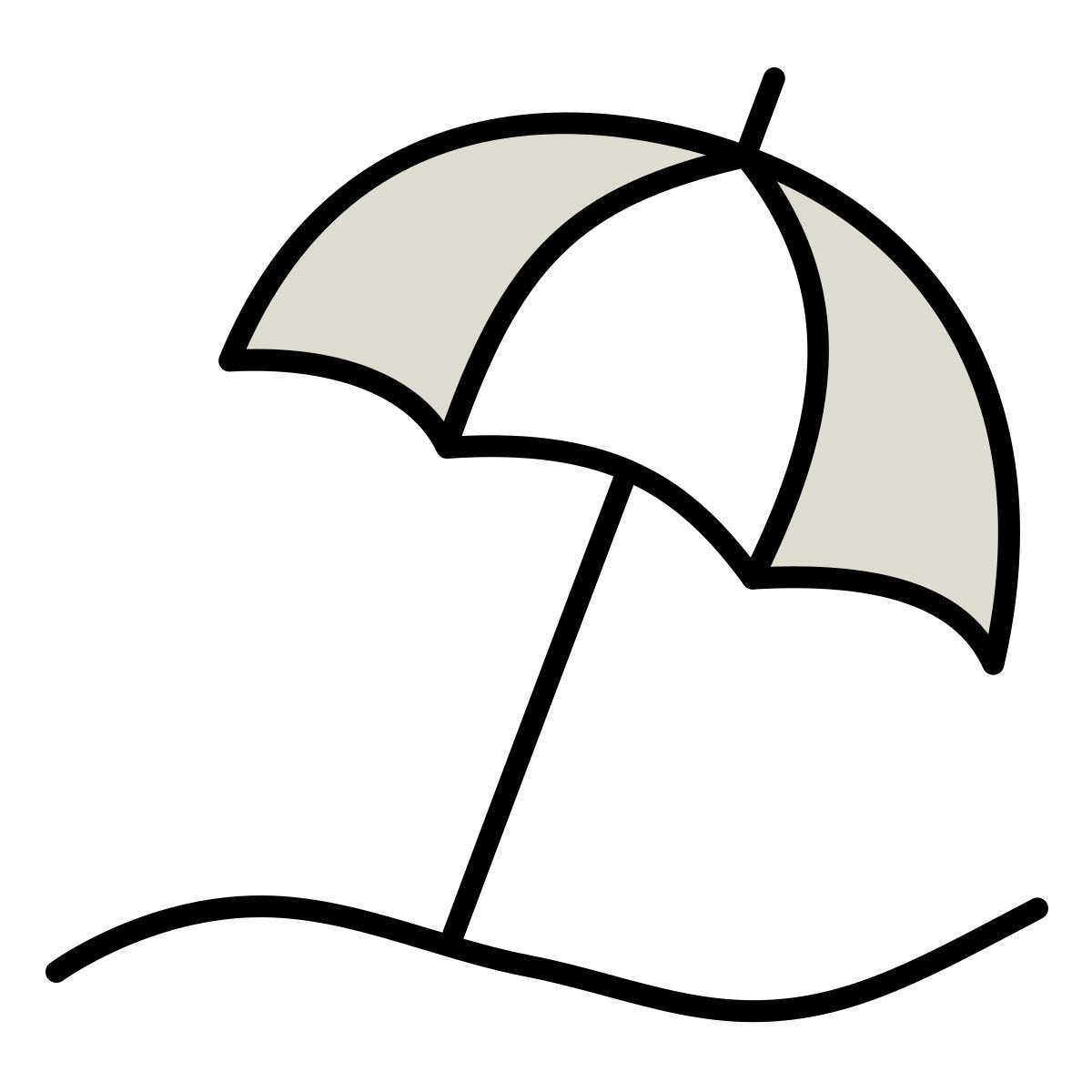 claude hand drawn style sonnenschirm Icon