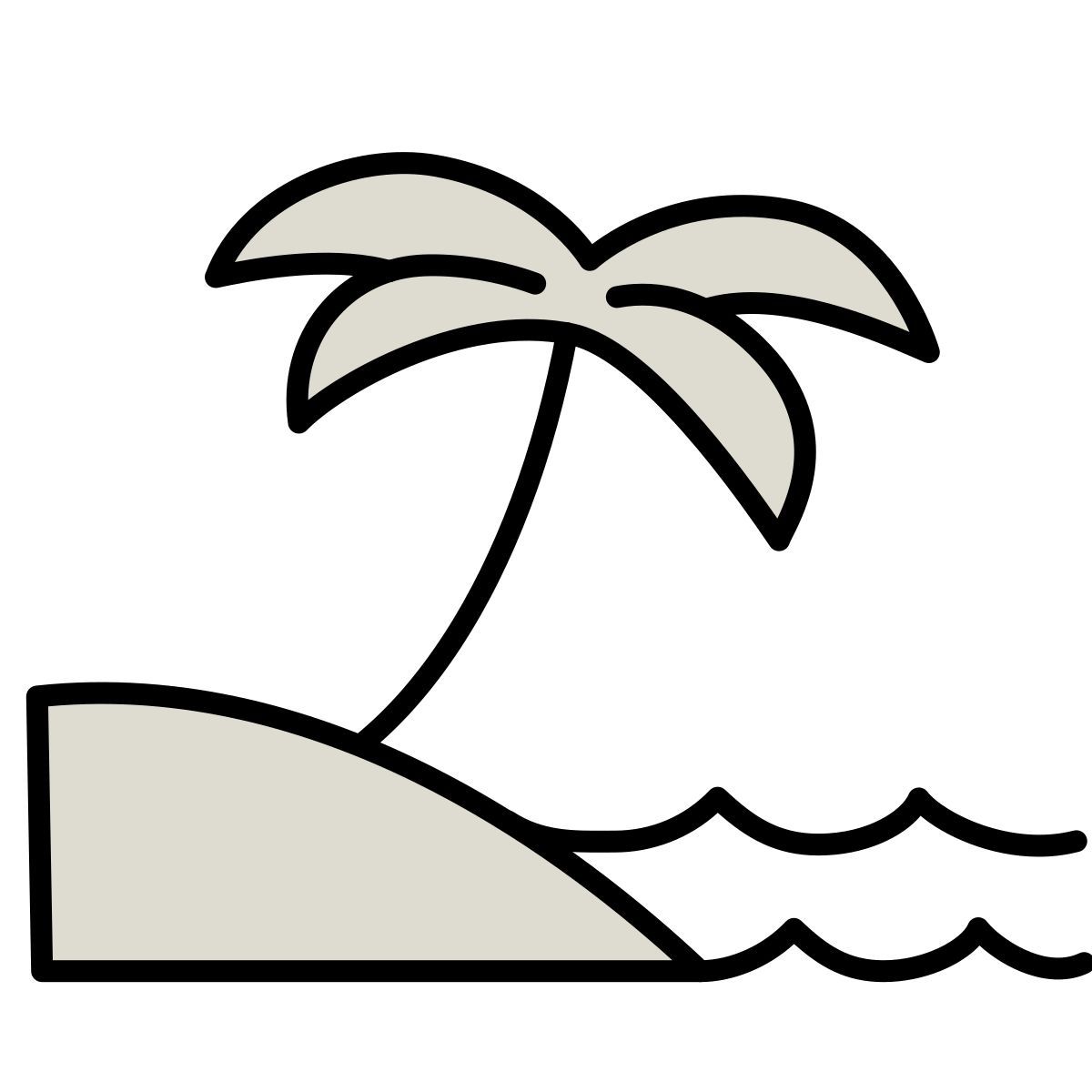 claude hand drawn style 海滩 icon