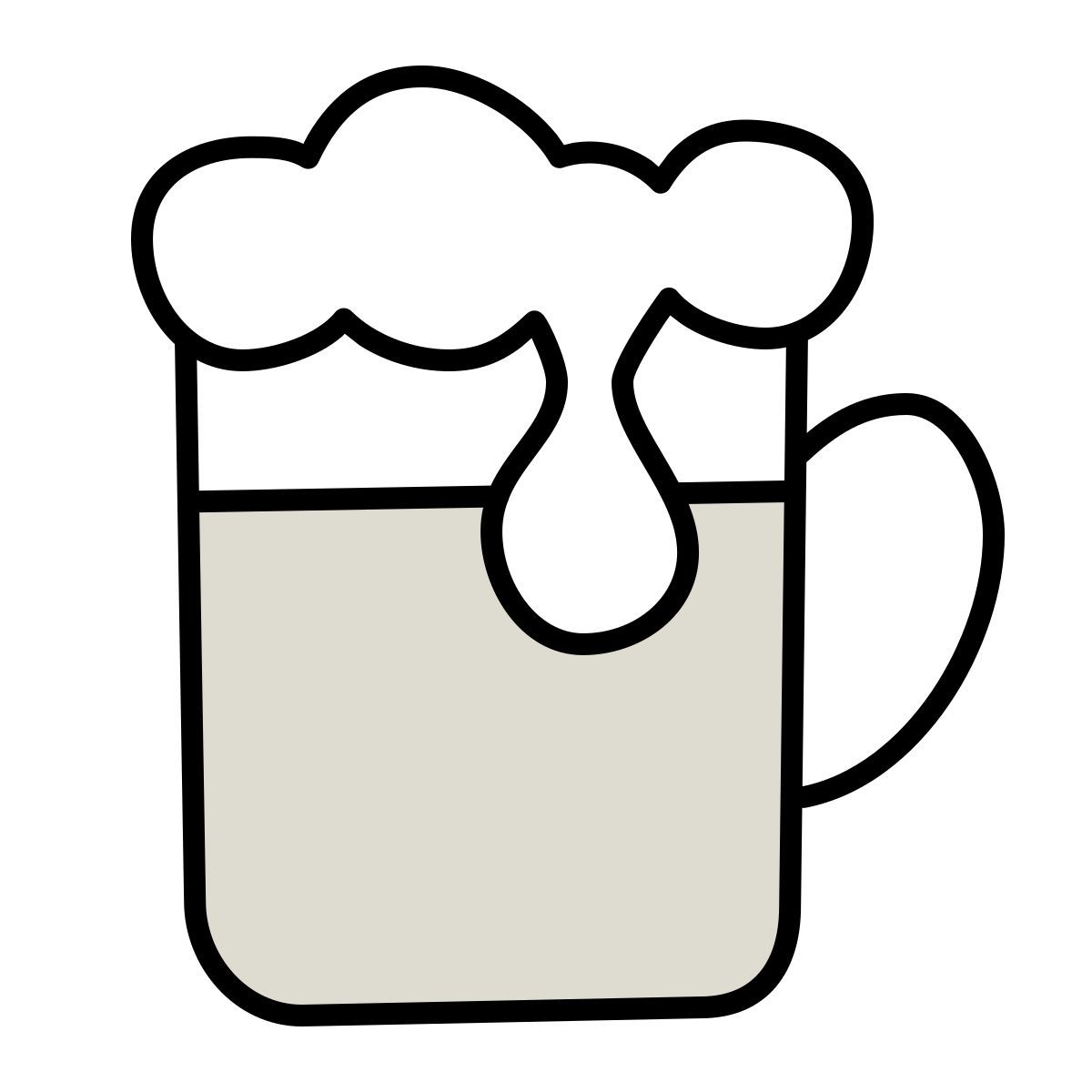 icona beer claude hand drawn stile