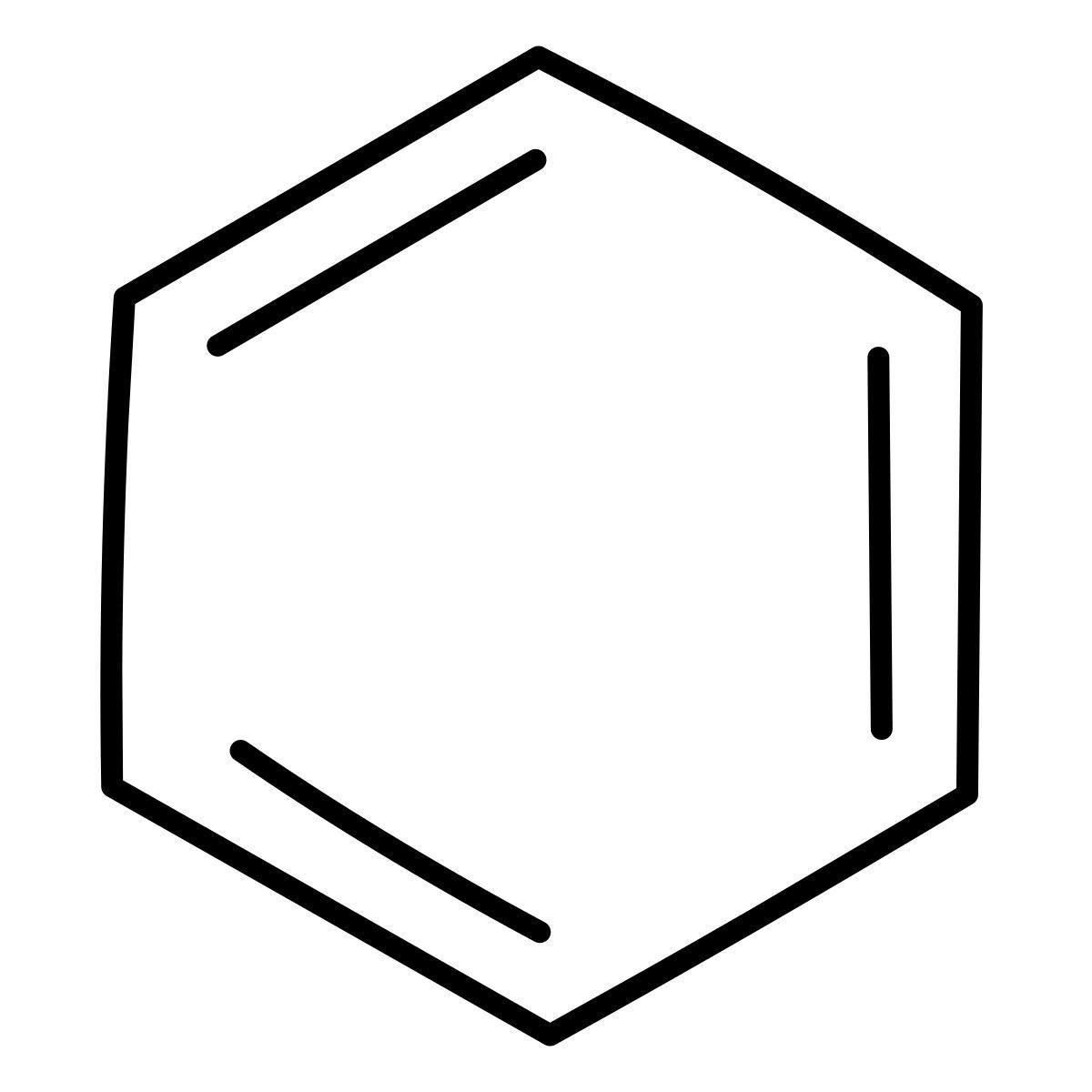 icône anneau de benzène claude hand drawn style