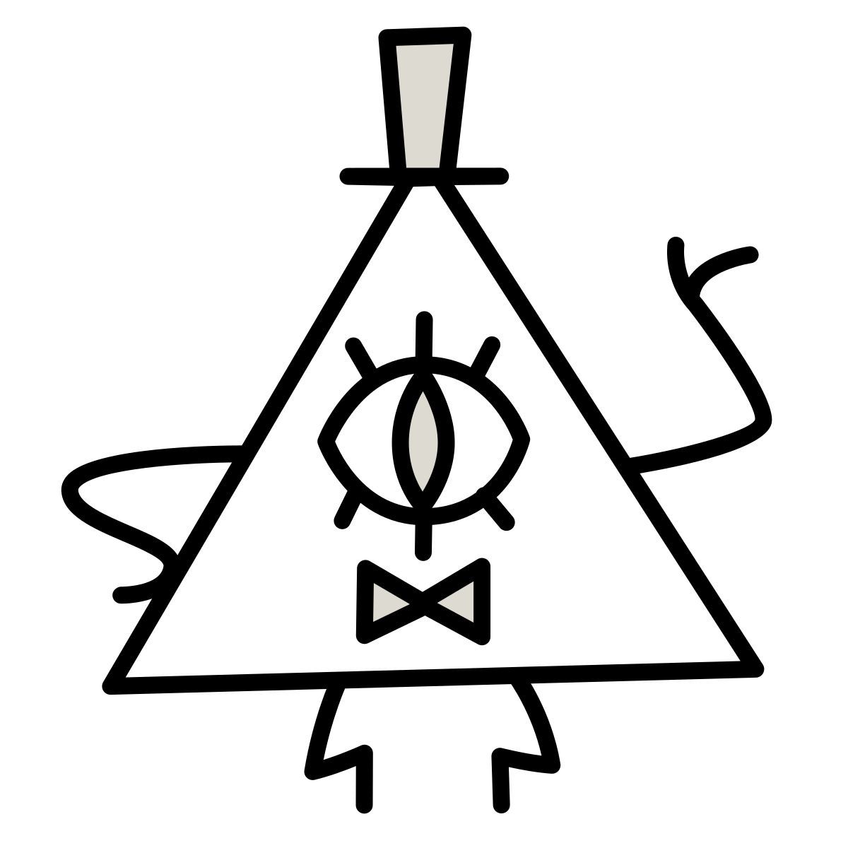 claude hand drawn 스타일 bill cipher 아이콘
