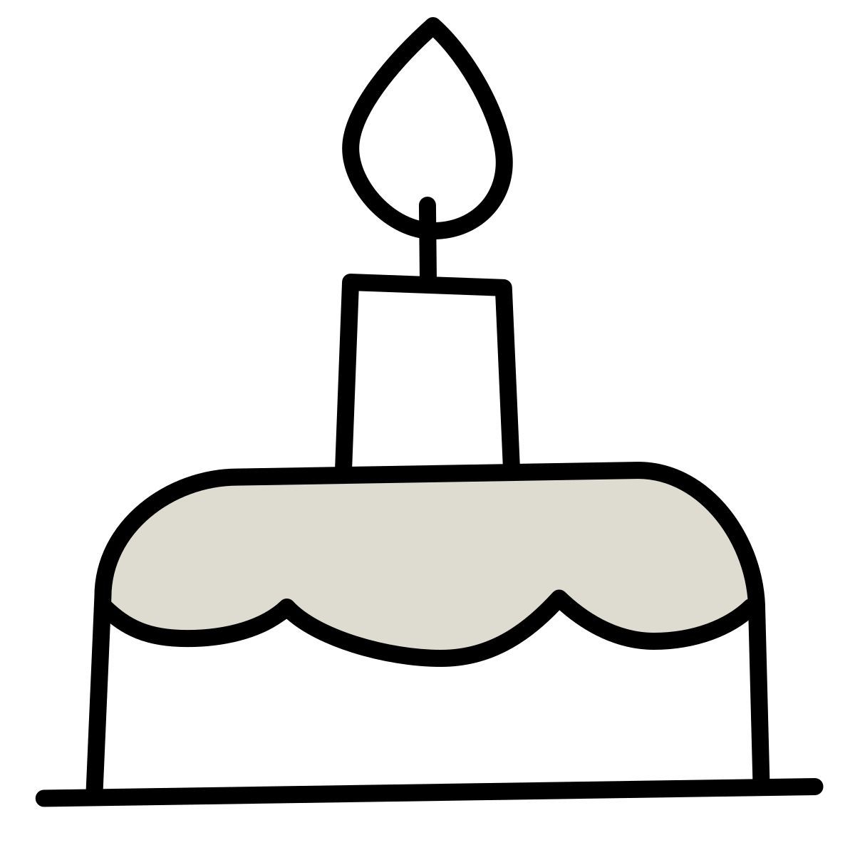 icona torta di compleanno claude hand drawn stile