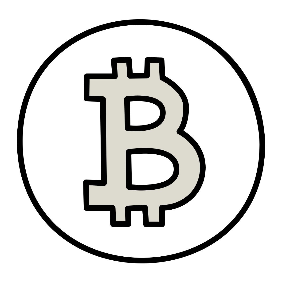 icon bitcoin claude hand drawn estilo