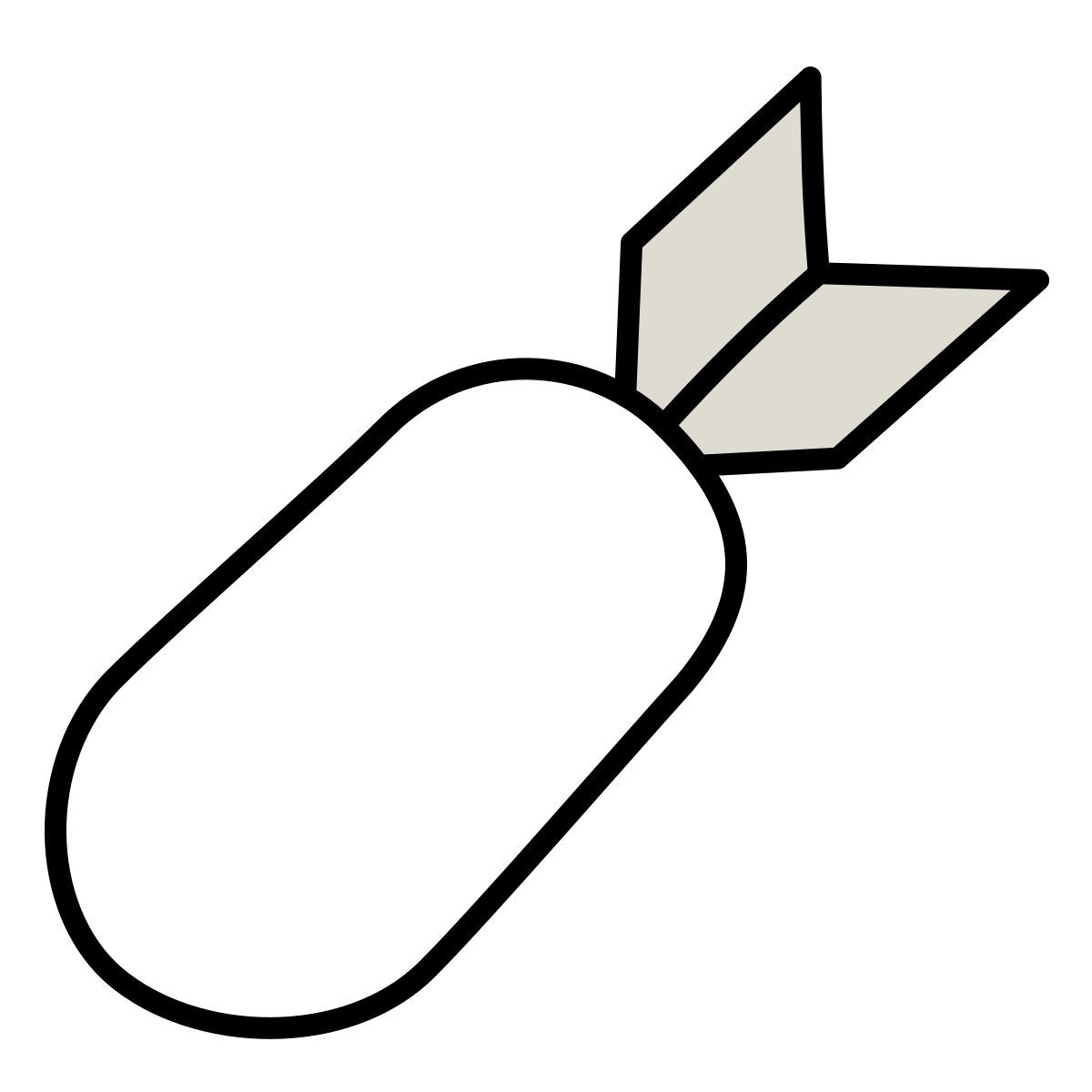 claude hand drawn style atomic bomb icon