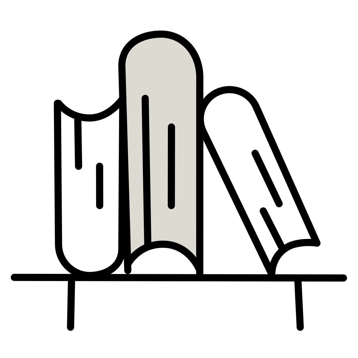claude hand drawn style book shelf icon