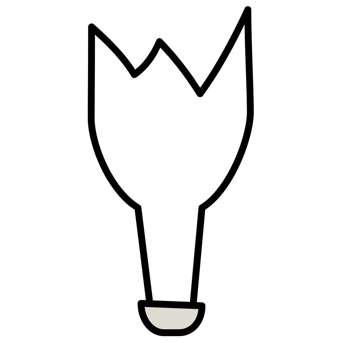 claude hand drawn style broken bottle icon