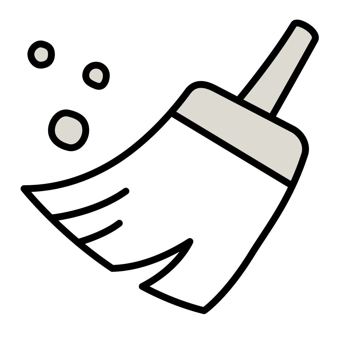 claude hand drawn style vassoura icon