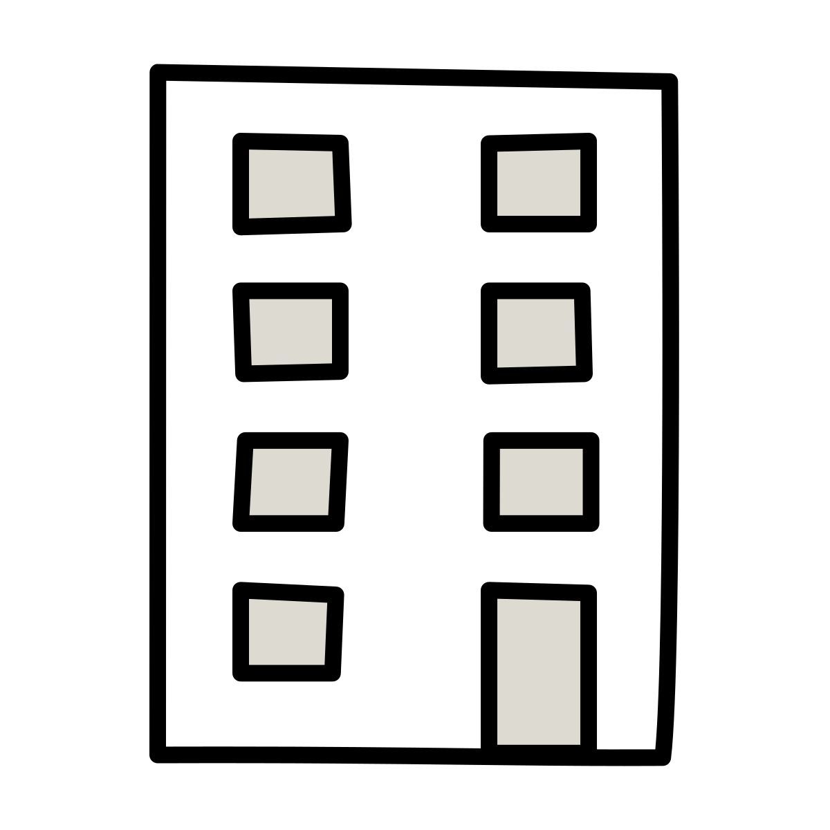 claude hand drawn style edificio icon