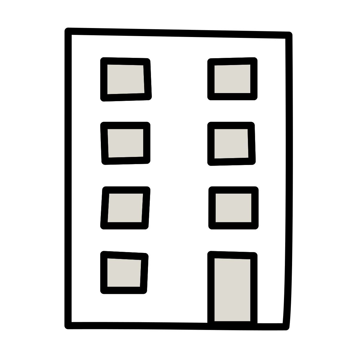 claude hand drawn style building icon