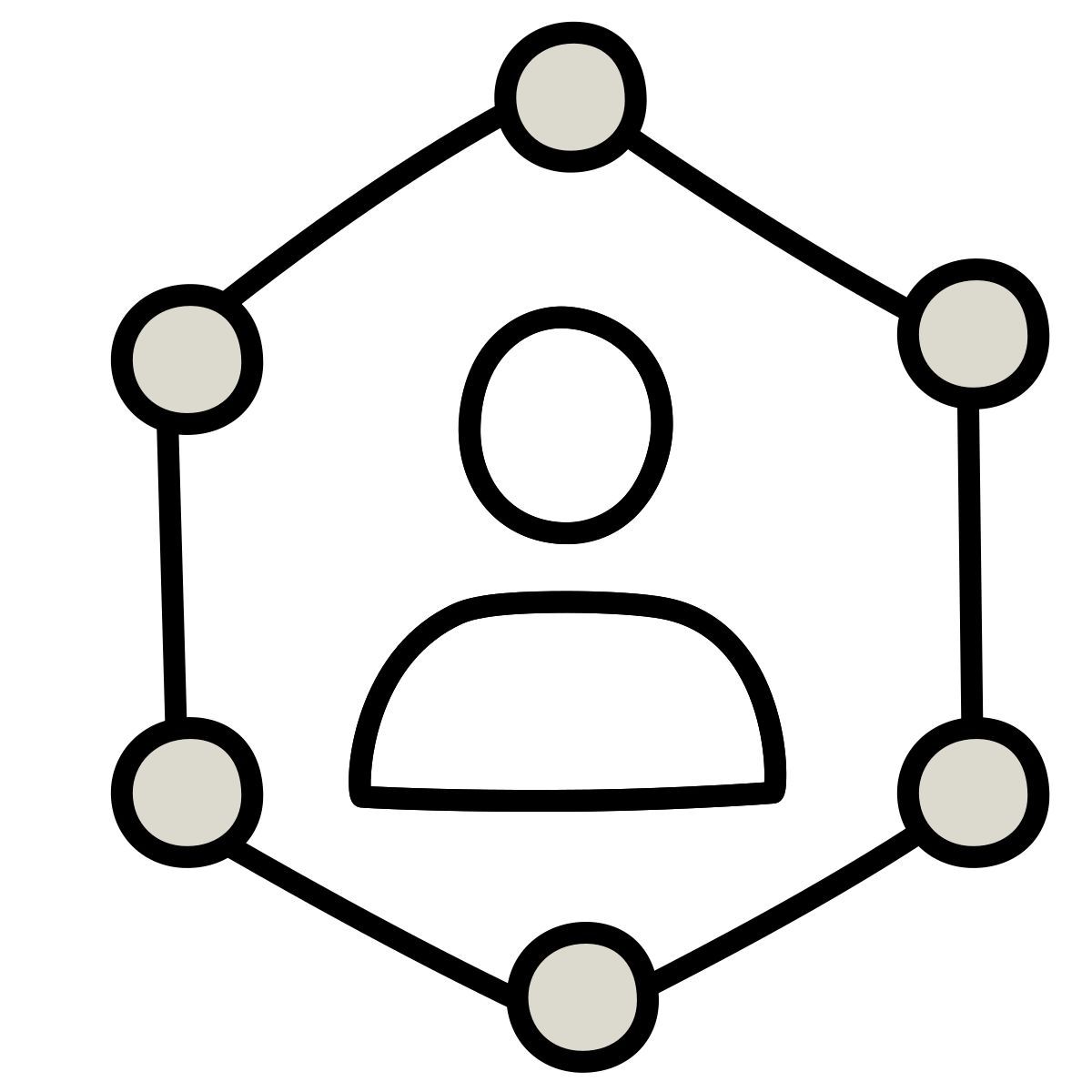 icono red de negocios claude hand drawn estilo