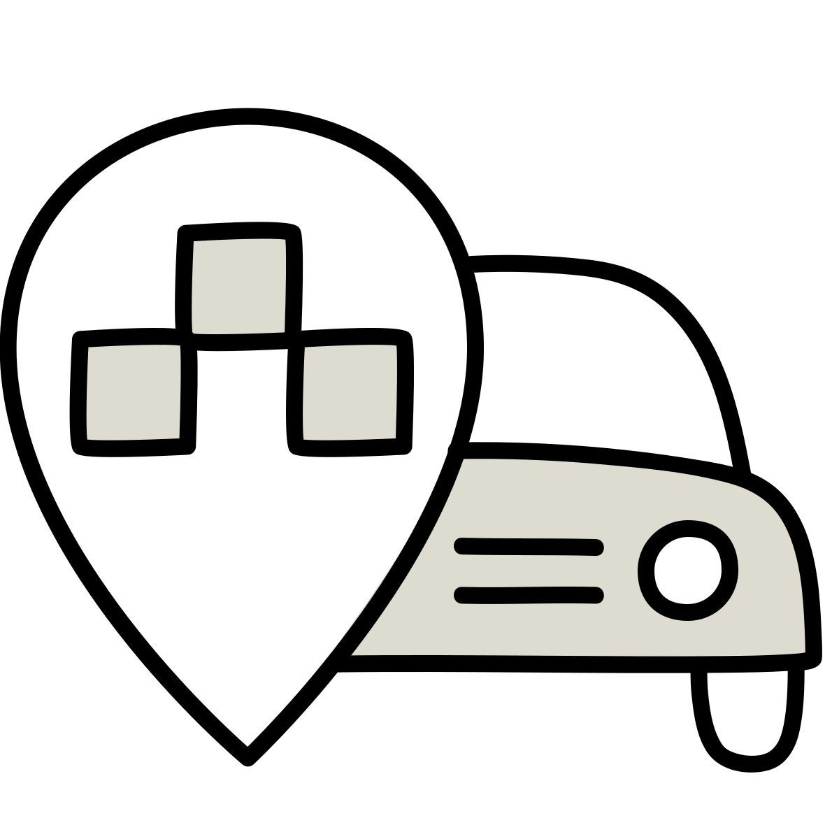 icona applicazione di servizi di trasporto di veicoli per il trasporto di taxi per autovetture 06 claude hand drawn stile