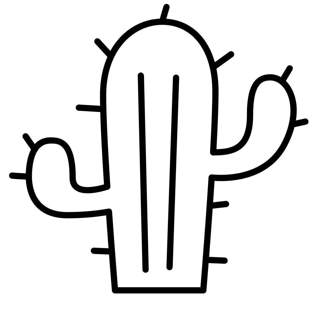 icon cacto claude hand drawn estilo