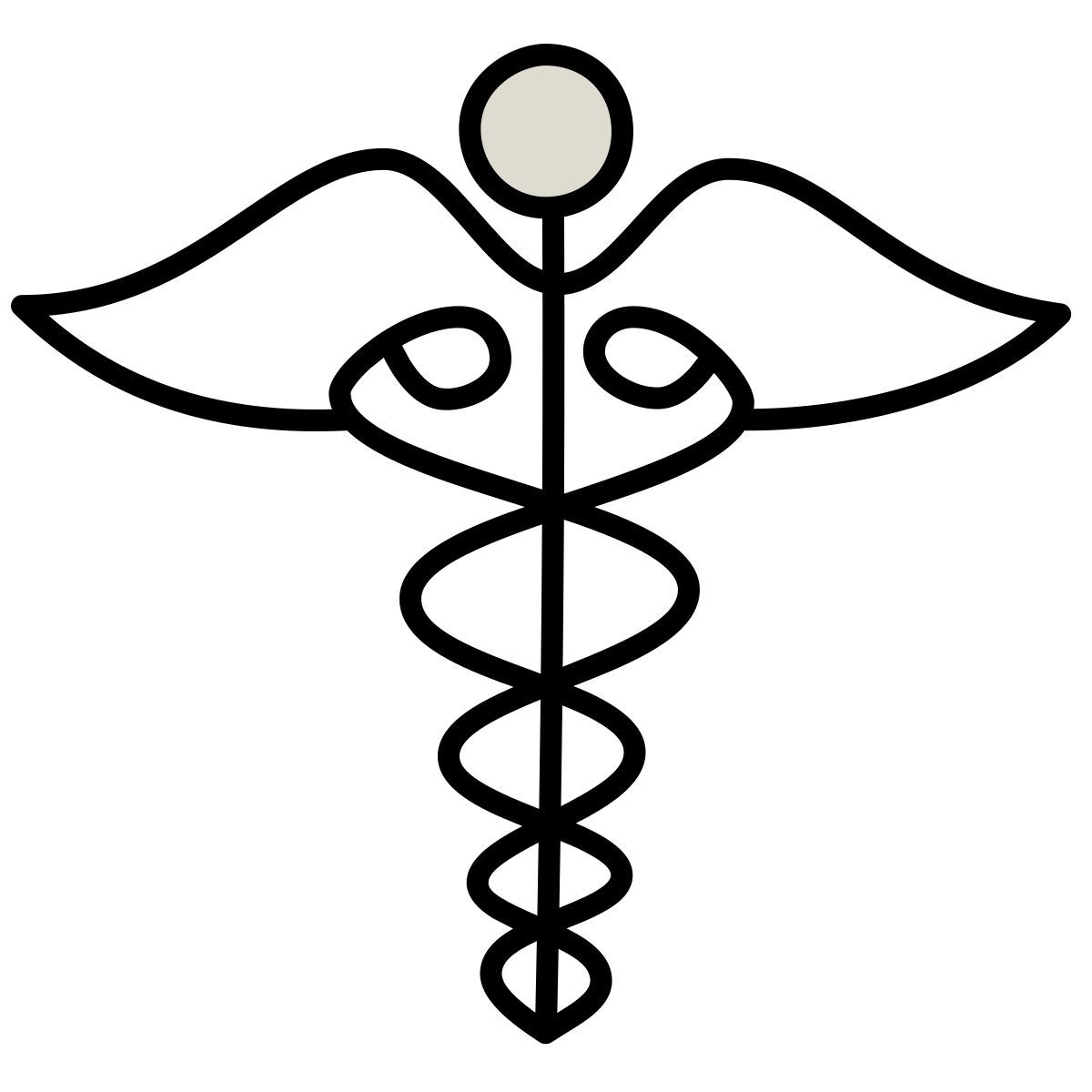 icona caduceo claude hand drawn stile