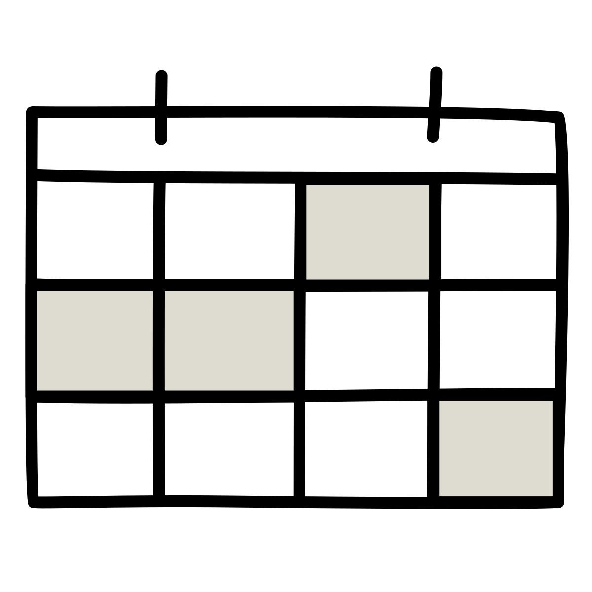 claude hand drawn style calendrier icon