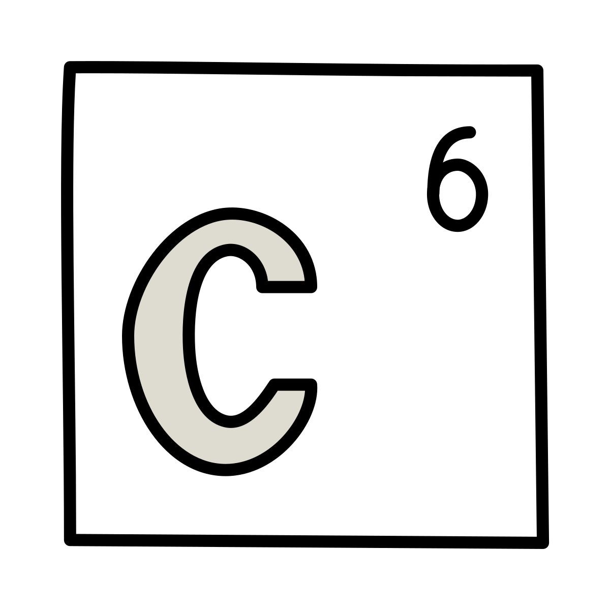 icône carbone claude hand drawn style