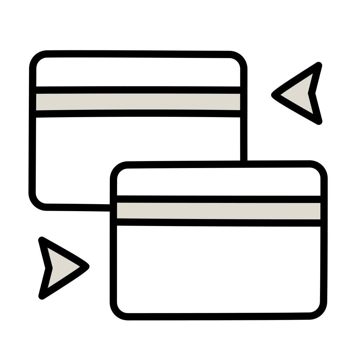 claude hand drawn style kartentausch icon