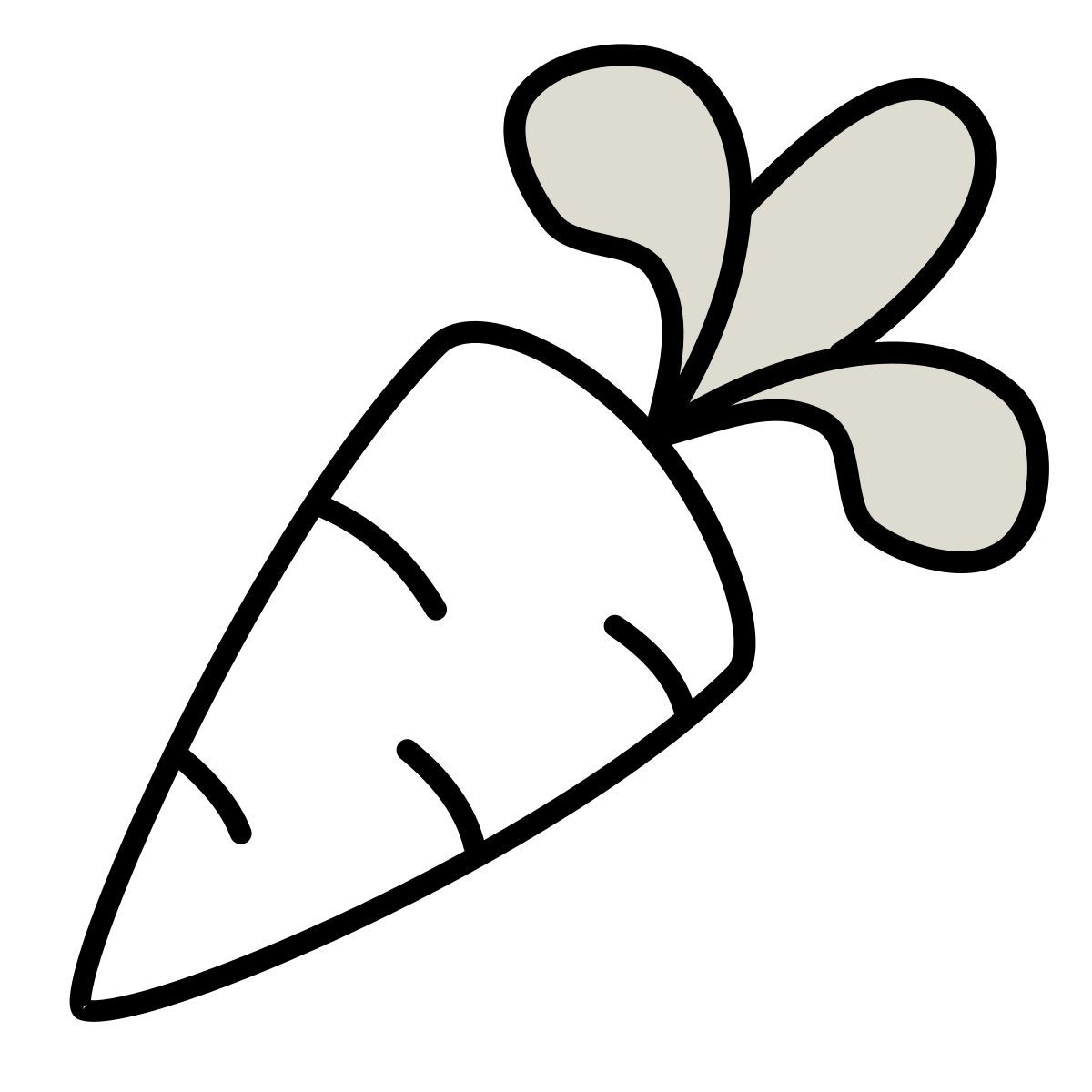 claude hand drawn style carrot icon