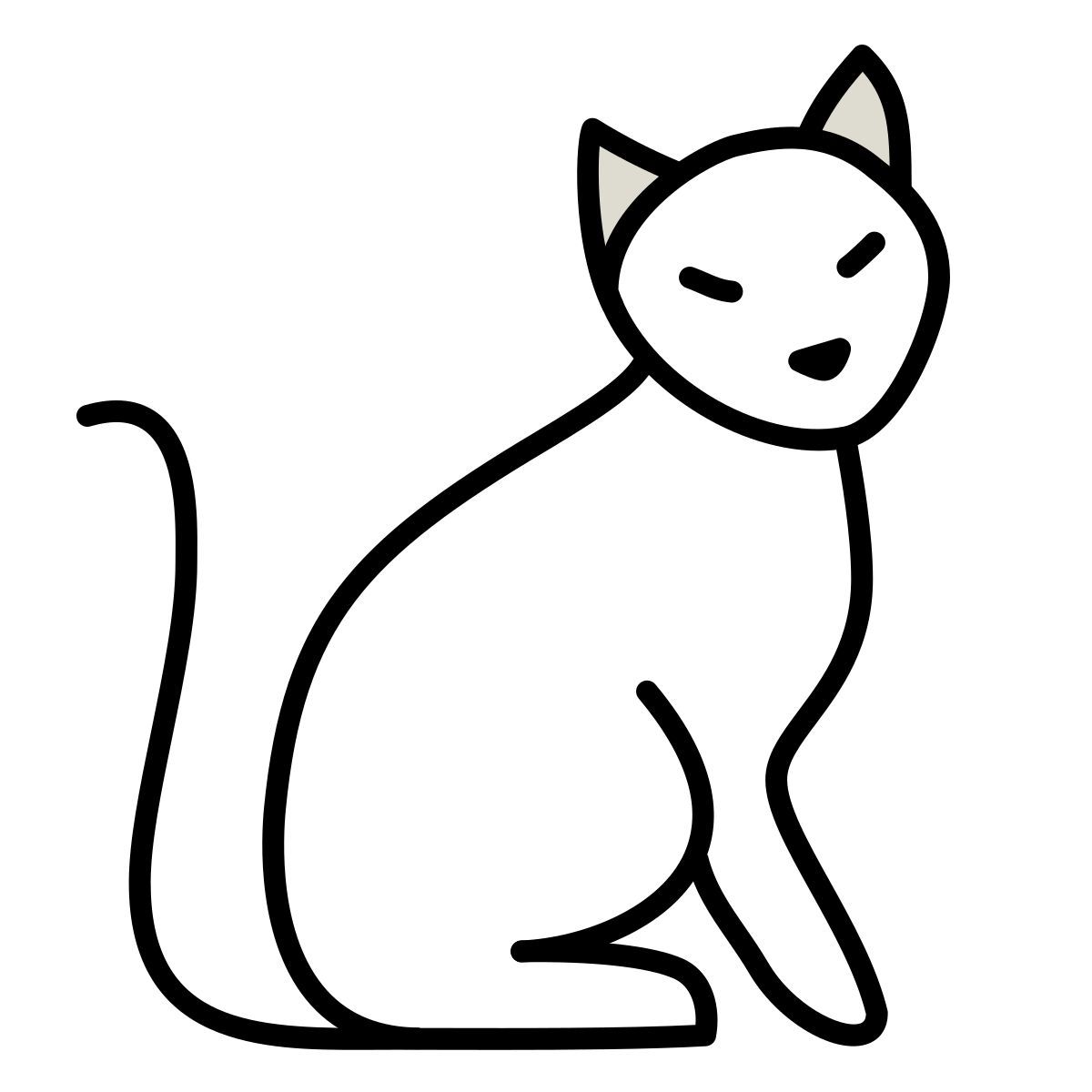 claude hand drawn style cat icon