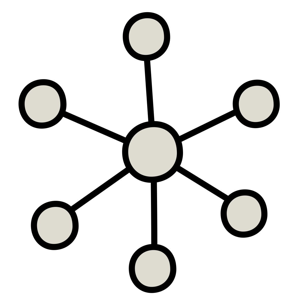 claude hand drawn style rete centralizzata icon