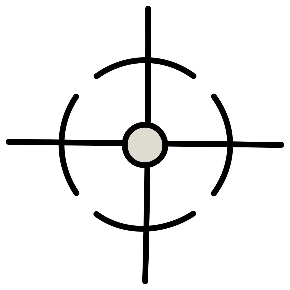claude hand drawn Stil zentrum der schwerkraft Icon