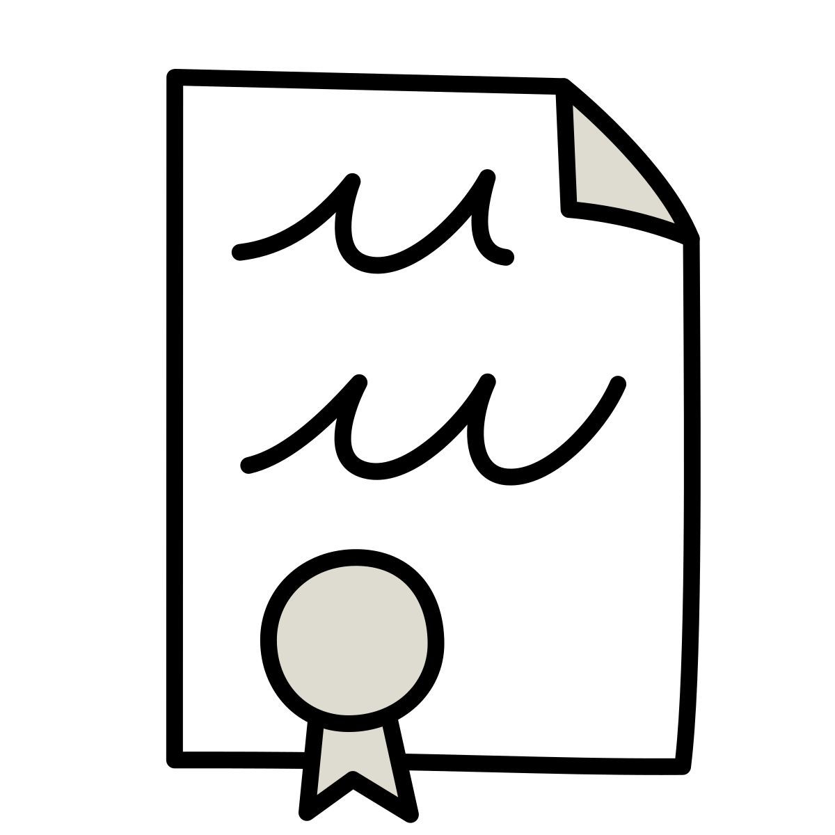 claude hand drawn style certificate icon