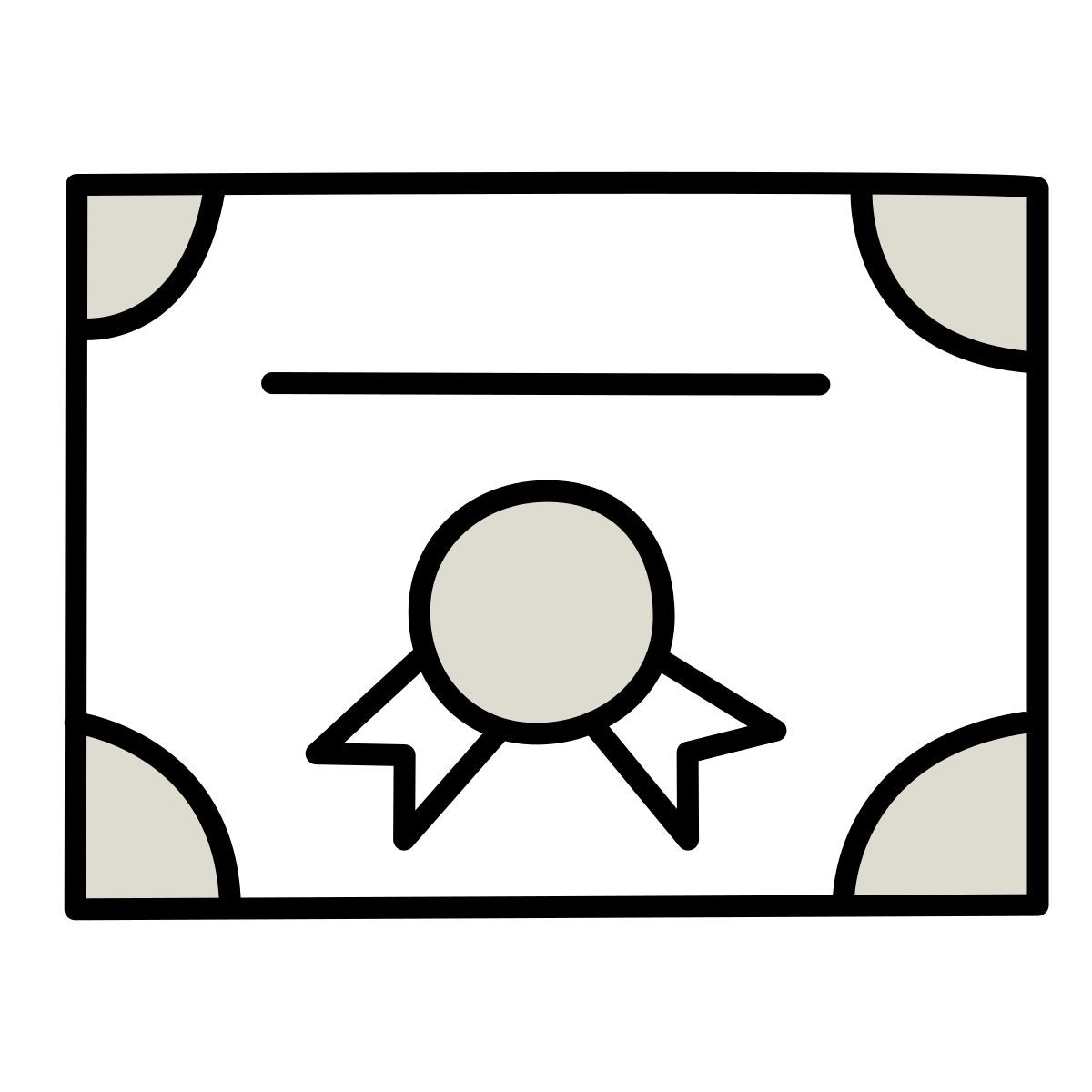 claude hand drawn style certificate icon