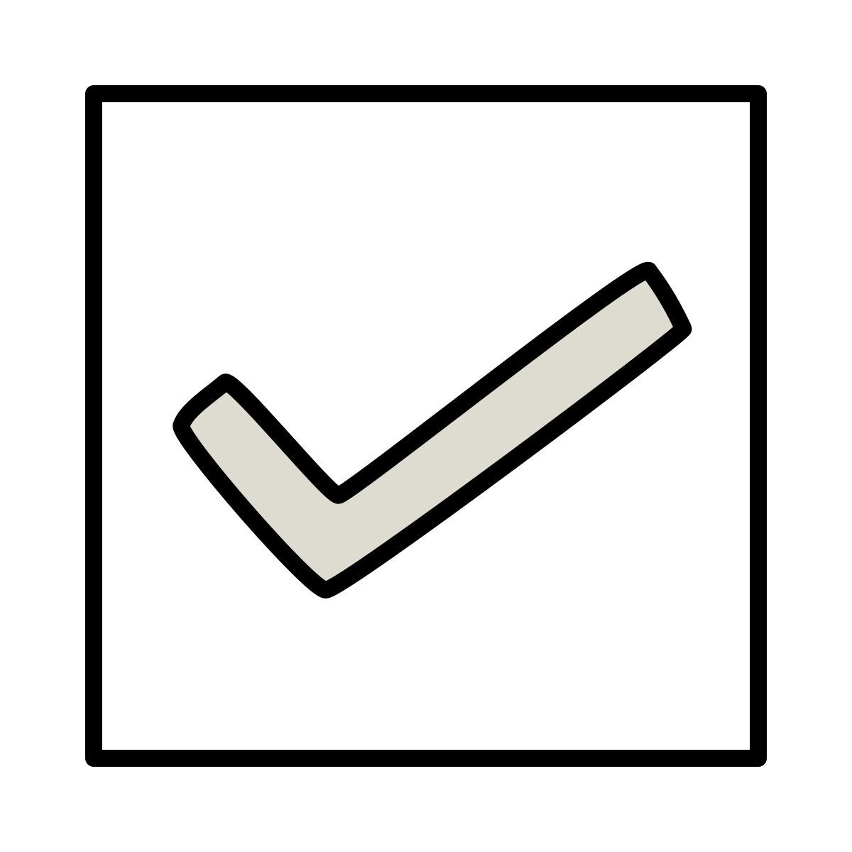 claude hand drawn style 选中的复选框 icon
