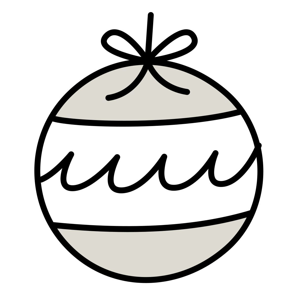 icône boule de noel claude hand drawn style