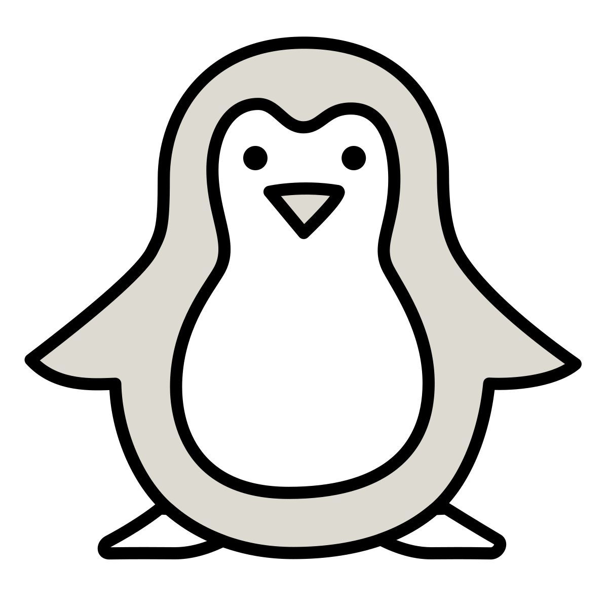 icon pingüino de navidad claude hand drawn estilo