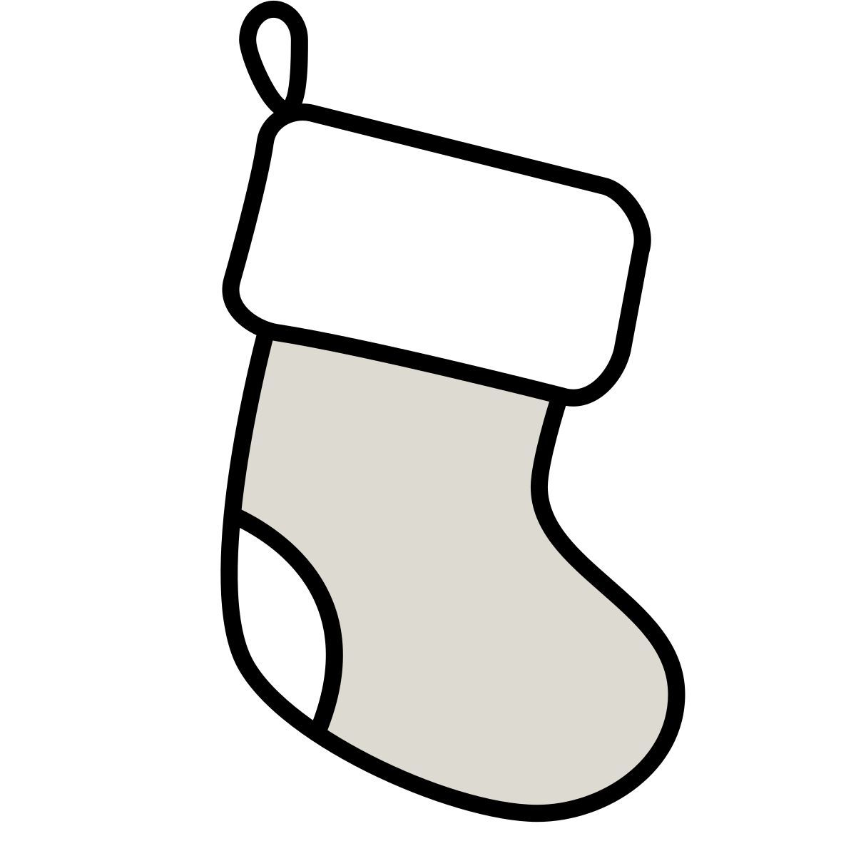 icona calza di natale claude hand drawn style