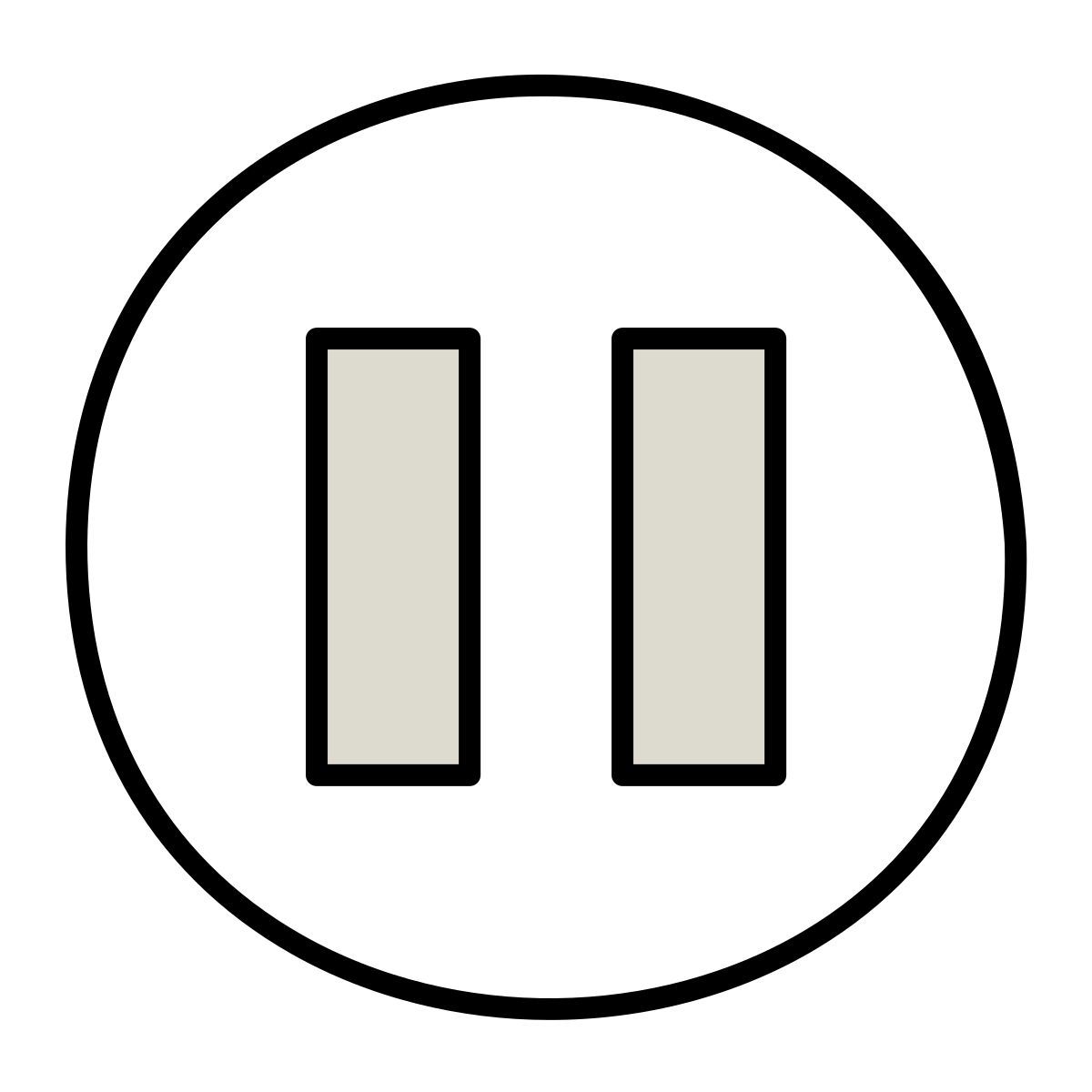 claude hand drawn style pause button icon