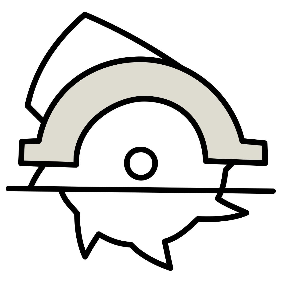 icono sierra circular claude hand drawn estilo