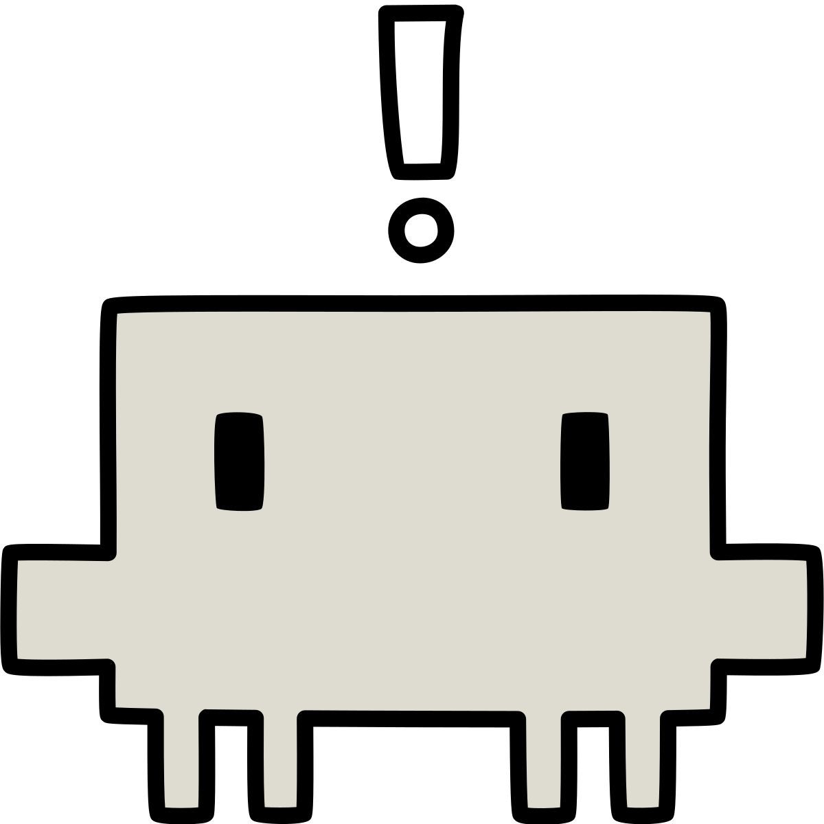 claude hand drawn 风格 clawd exclamation mark 图标