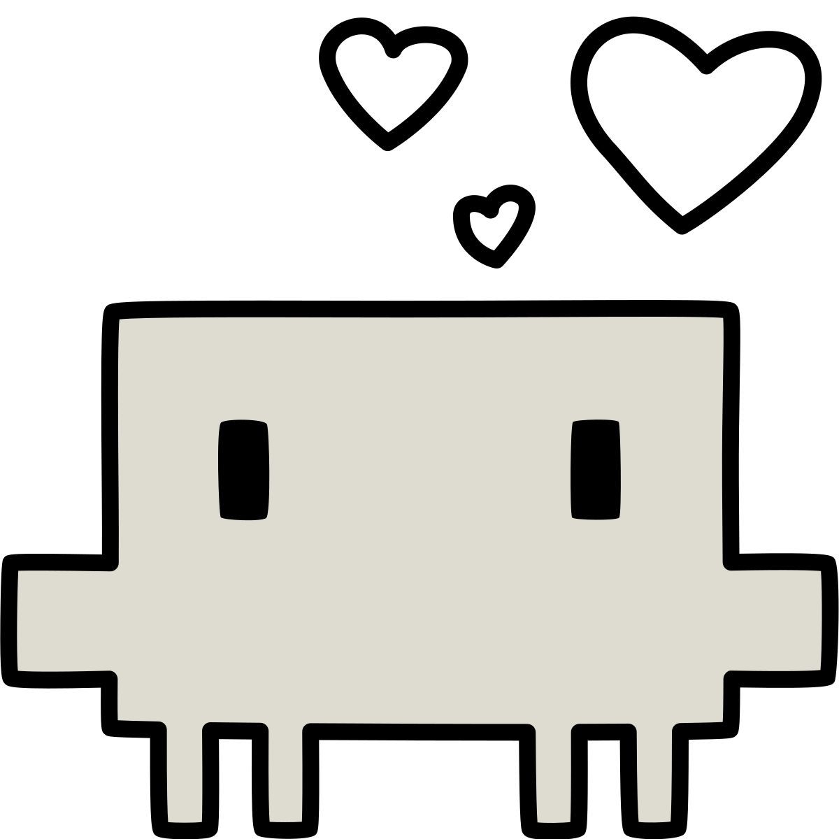 claude hand drawn 风格 clawd in love 图标