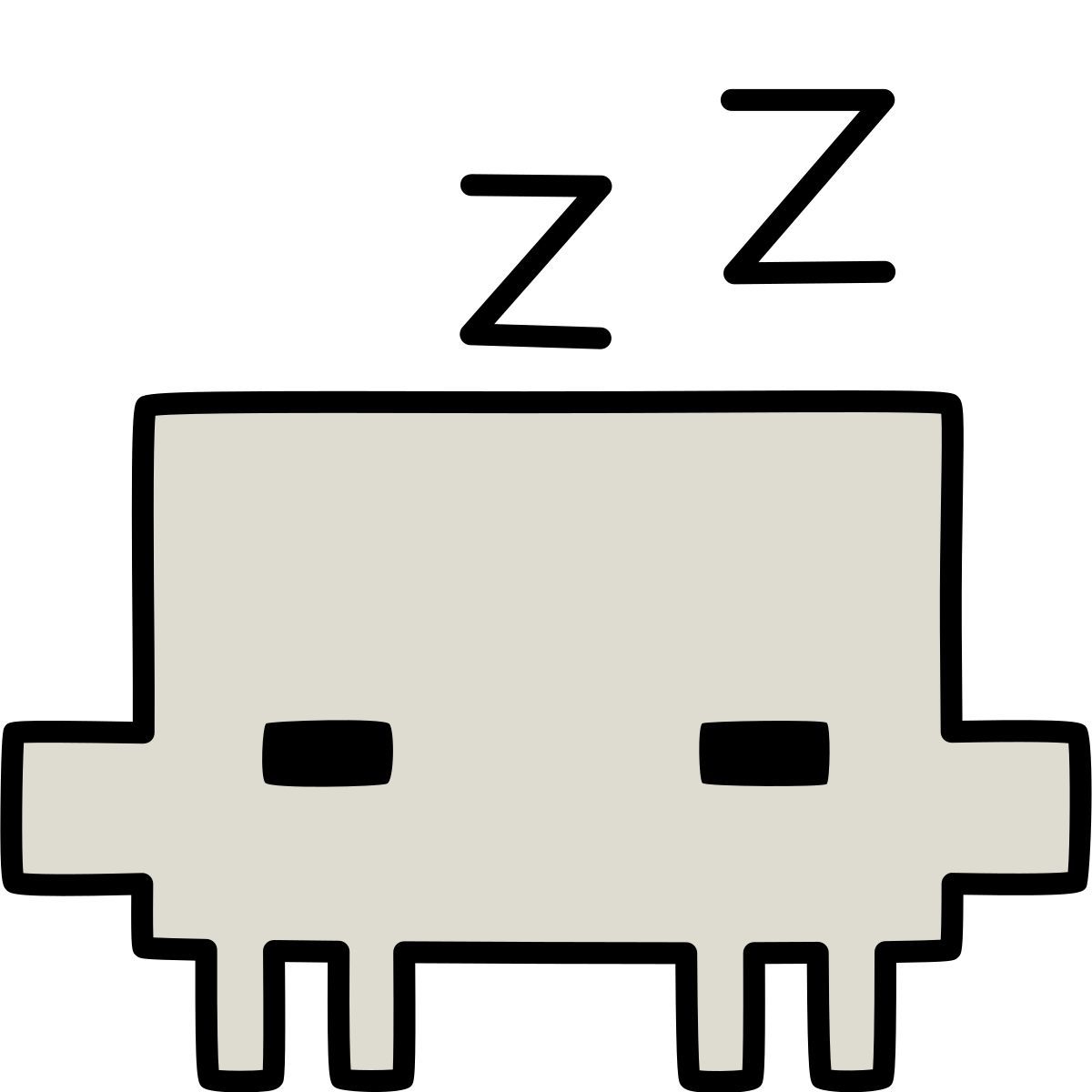claude hand drawn 风格 clawd sleeping 图标