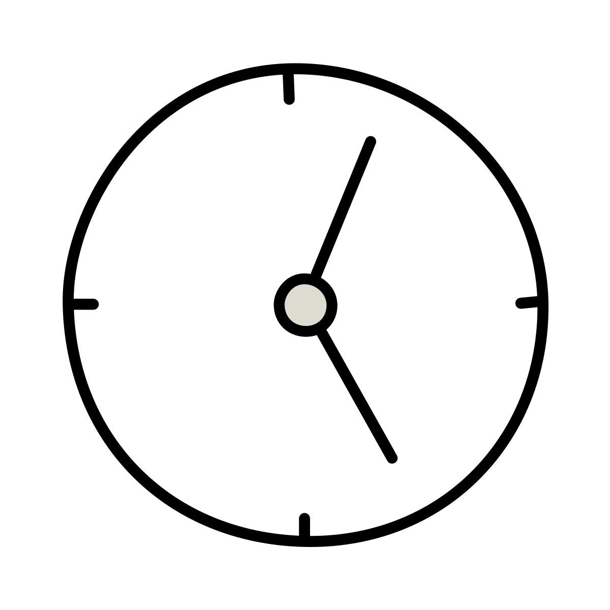 icona orologio claude hand drawn stile